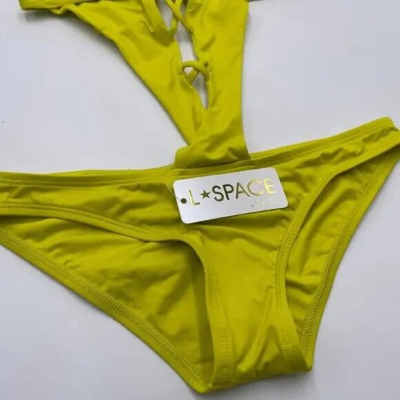 L*Space Swimsuit NWT Size S Neon Yellow Cutout Swimsuit Size Small NWT $187 - Picture 8 of 9